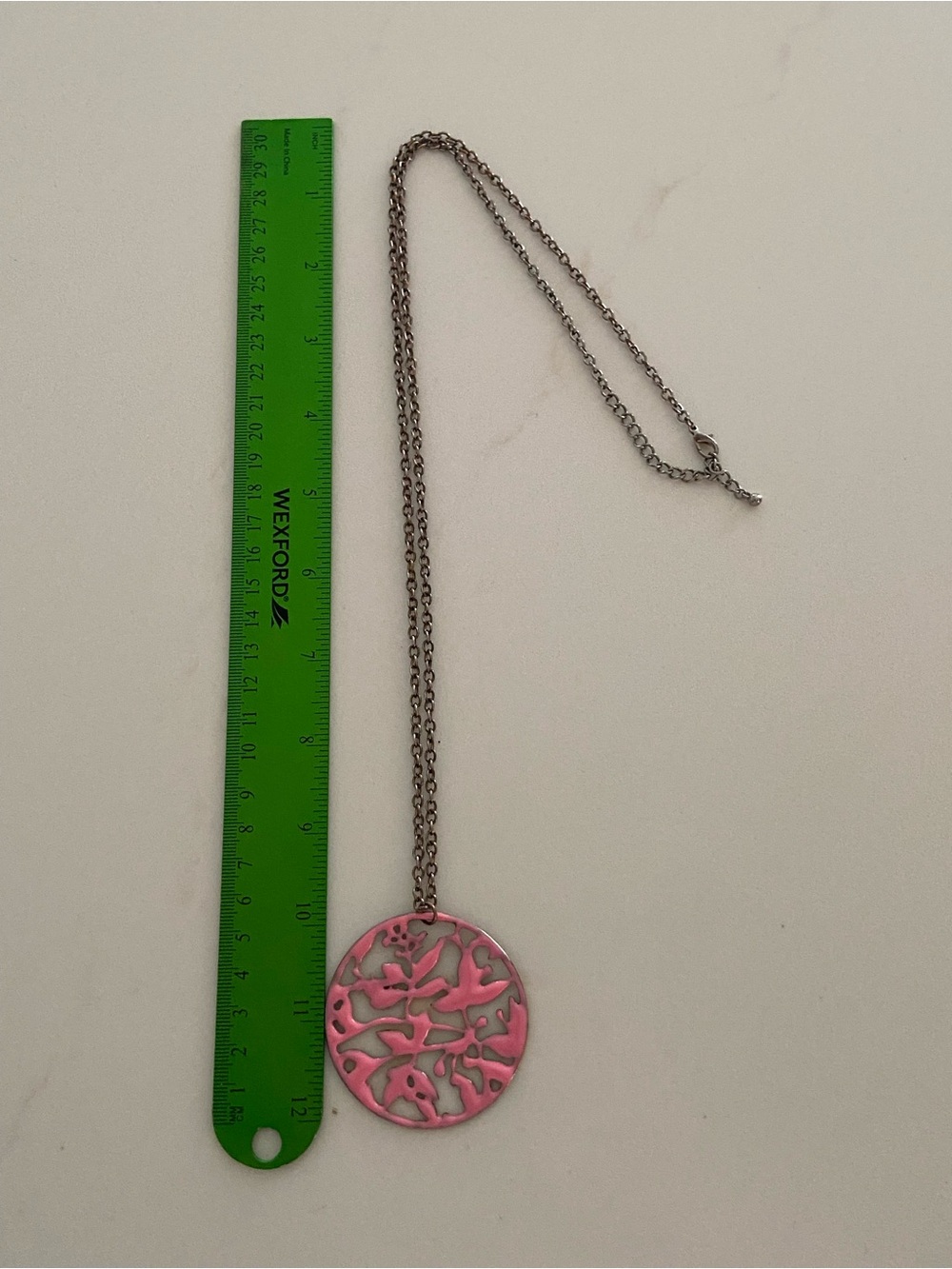 Pink Floral Cutout Pendant Necklace - Women Jewelry